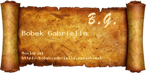 Bobek Gabriella névjegykártya